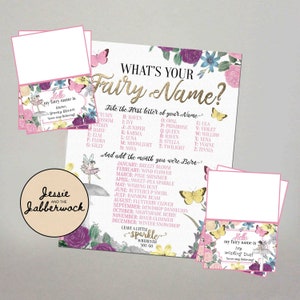 What&#39;s your fairy name? Printable, Instant download Party Game | Name Generator