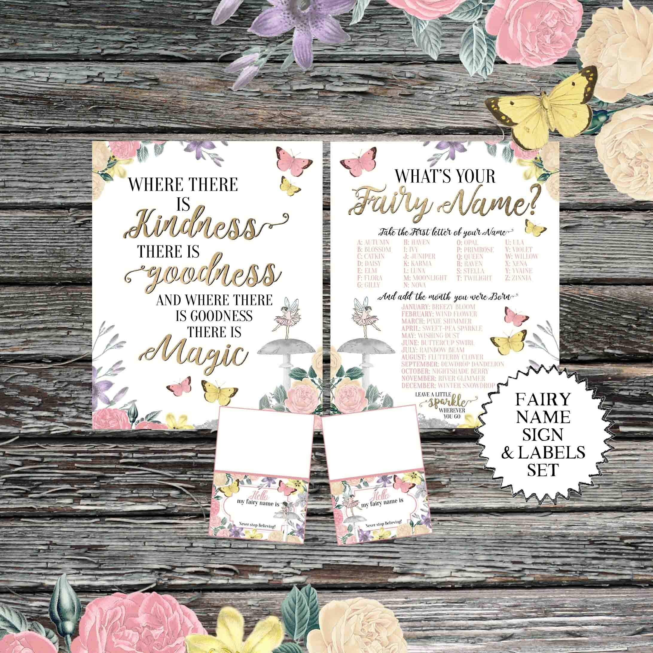 What's Your Fairy Name Printable Instant Download Party | Etsy UK