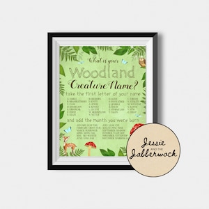 Forest Party Games | What's Your Pixie Name? Printable | Instant ...