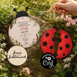 Ladybird Birthday Invitation | Bumble Bee Party Invite | Moving Wings Invite | Editable Corjl Template | Printable Love Bug Ladybug Invite image 6