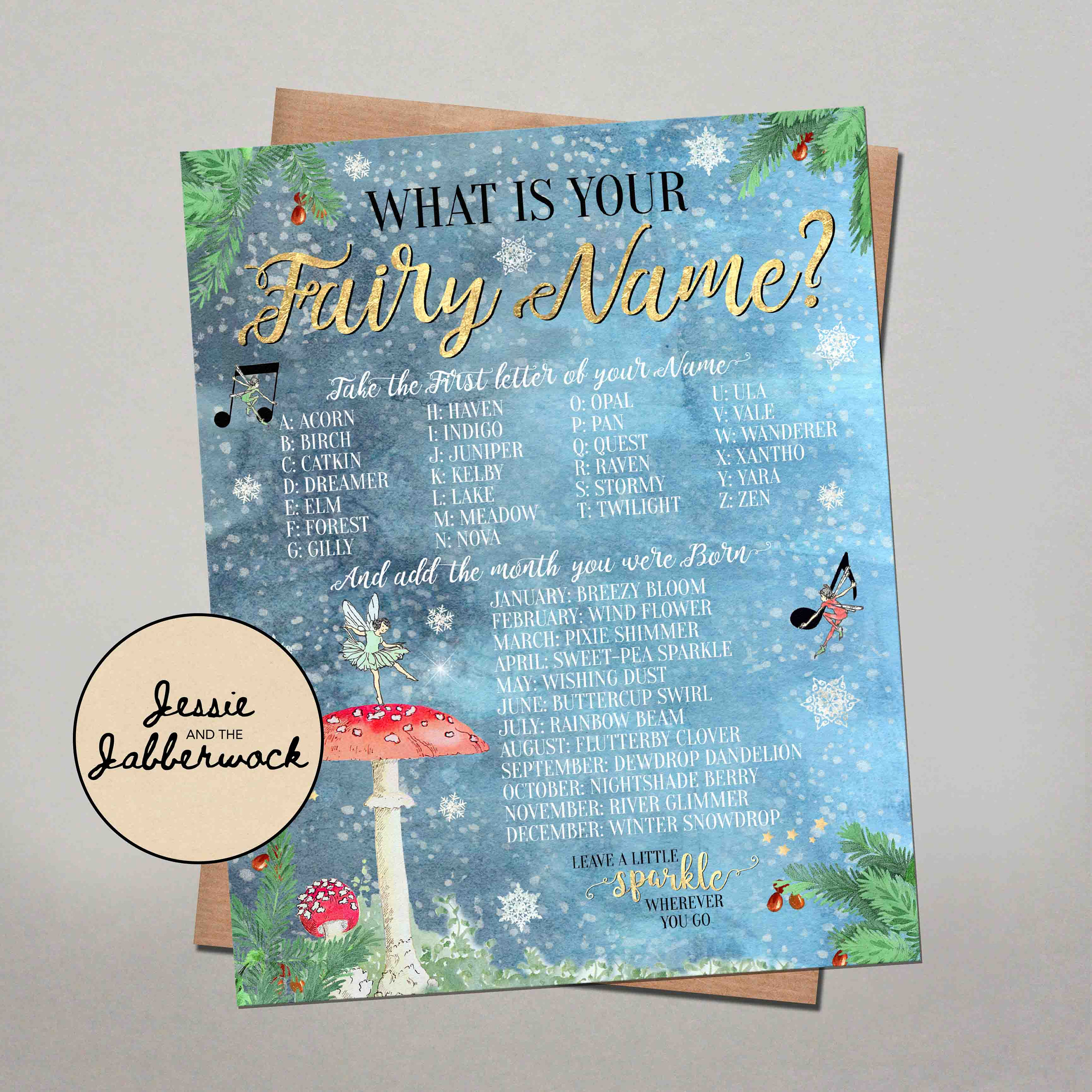 What's Your Fairy Name Printable Instant Download Party - Etsy UK