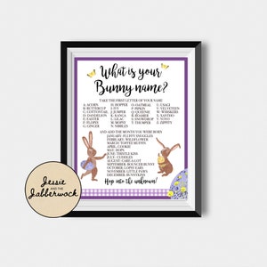 What's Your Bunny Name? Printable, Instant Download Party Game, Easter ...