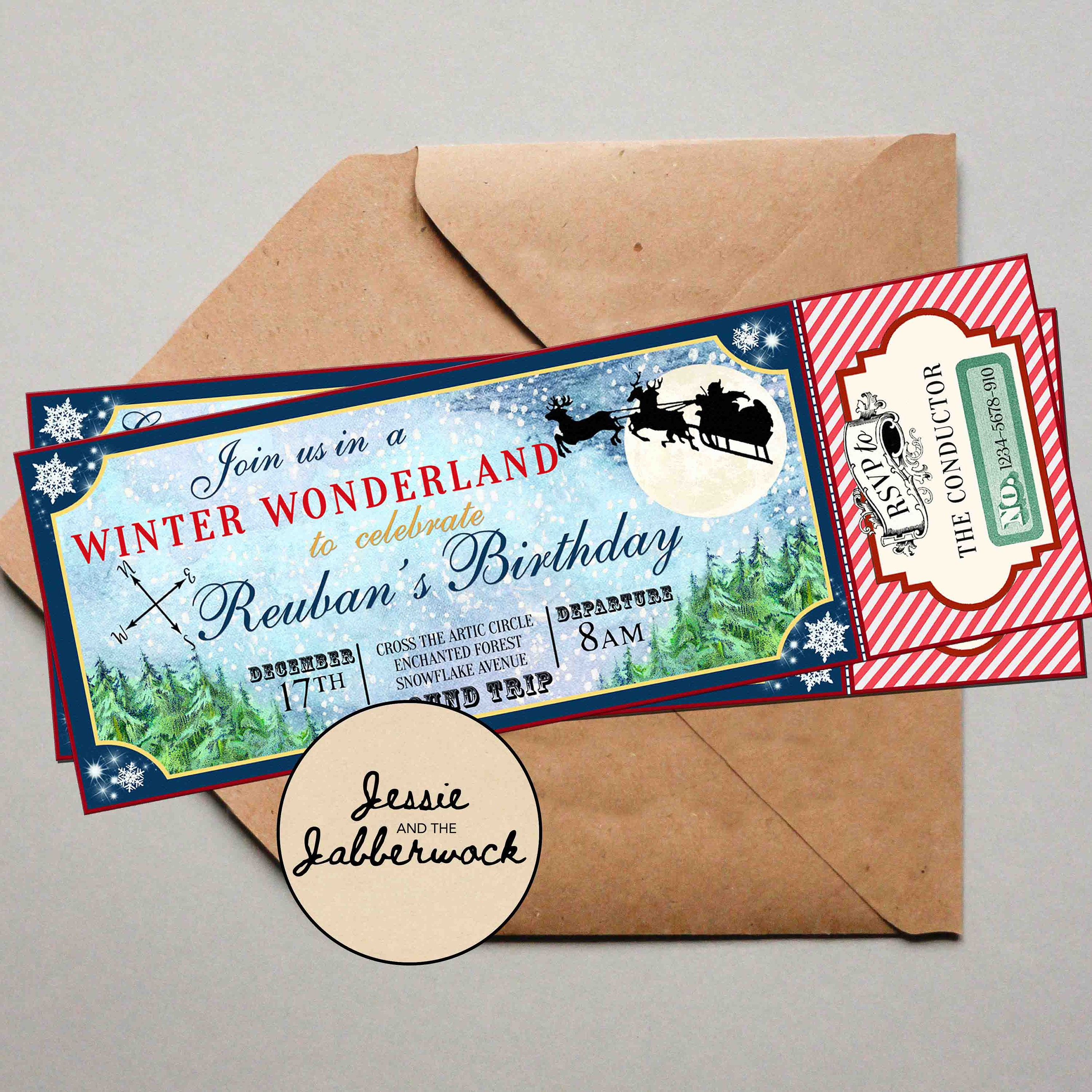 Lapland Invitation Ticket Christmas Trip Invite Winter Etsy UK