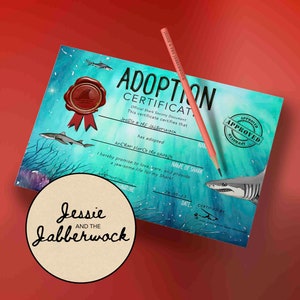 Adopt a Shark sign & Adoption Certificate Party Printable | Baby Shark Party | Instant download | Shark party favours