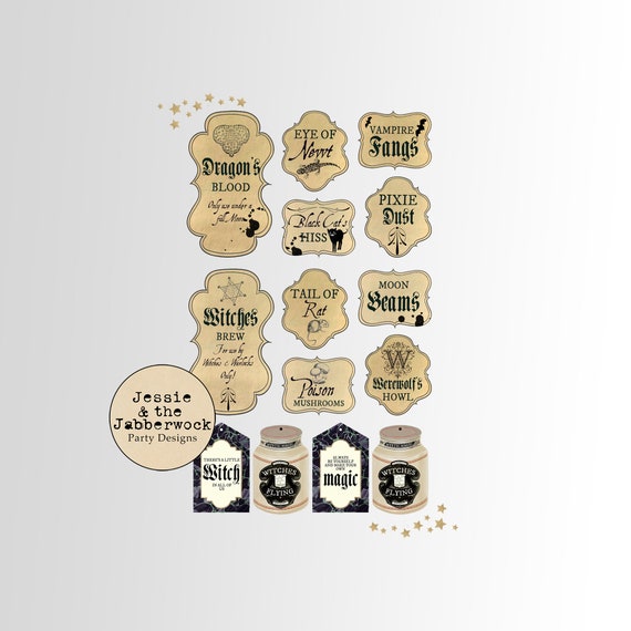 Witches And Warlocks Vintage Potion Apothecary Label Instant Etsy