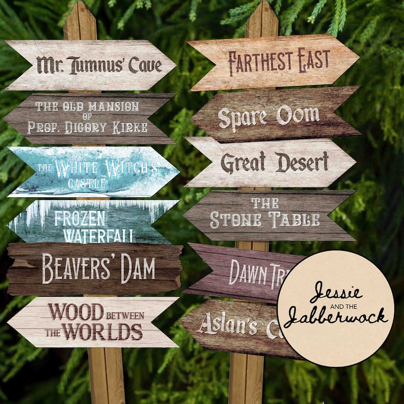 Through the Wardrobe Directional Signs Party Pack Printable | Mythical ...