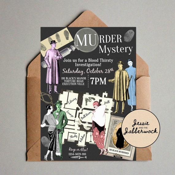 Murder Mystery Party Invitation Games Night Escape Room Spy | Etsy UK