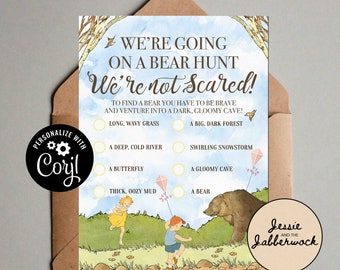 Bear Hunt Scavenger Hunt Printable Checklist, Nature Trail Instant download | Corjl | Edit yourself