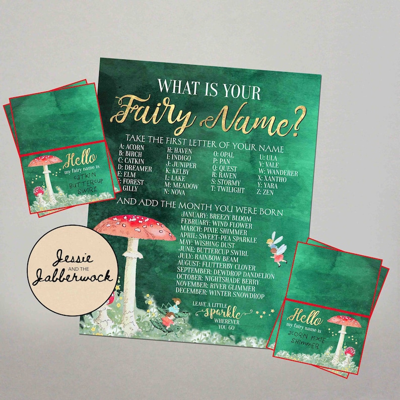 What's Your Fairy Name Printable Instant Download Party - Etsy UK