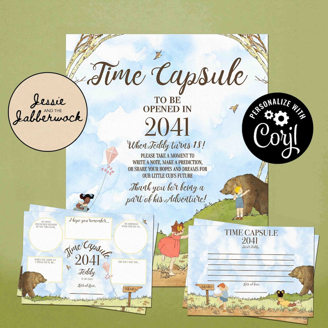 Bear Hunt Time Capsule Templates, Teddy Bear Picnic Party | Birthday ...