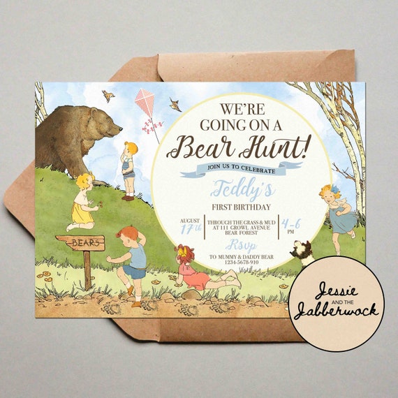 We Re Going On A Bear Hunt Invite Nature Trail Etsy