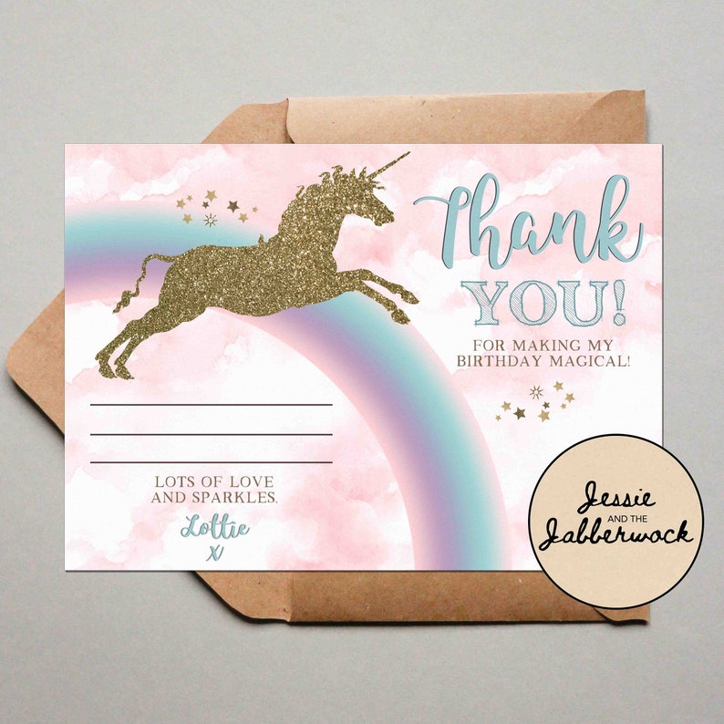 Unicorn Invite, Glitter, Rainbow Invitation, Tie dye, Magical creature, image 6