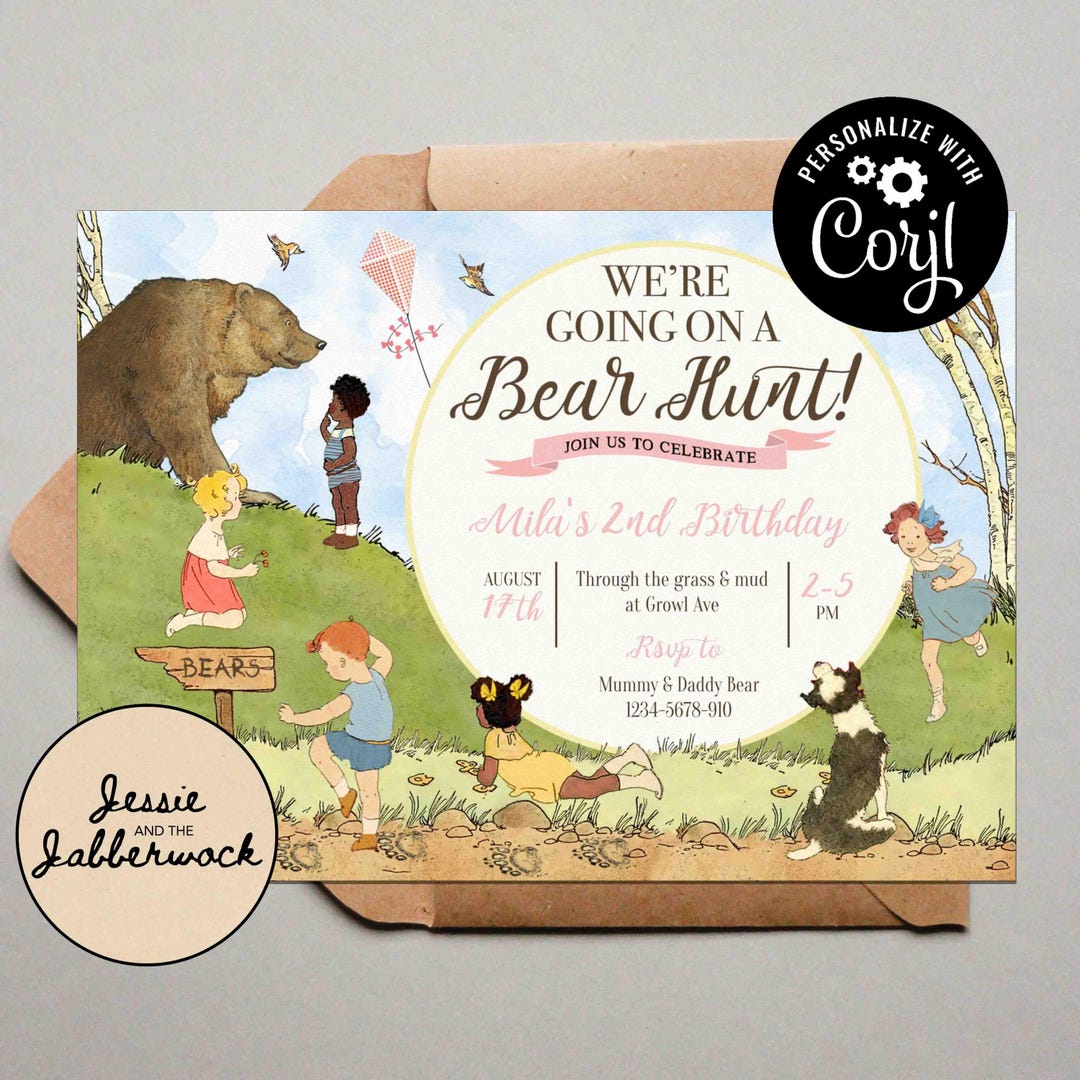 We're Going on a Bear Hunt Invite, Nature Trail Invitation, Picnic ...
