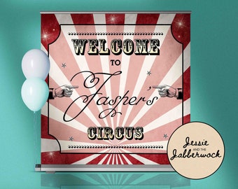 Circus Birthday Backdrop Sign Design | DIGITAL DOWNLOAD Personalised Greatest Show Party Banner | Welcome Sign | Carnival Event | Fete