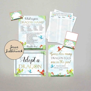 Adopt a Dragon, What&#39;s your Dragon Name? How many Dragon eggs are in the Jar? Party printables, Dragon Games, Enchanted, Mythical creatures