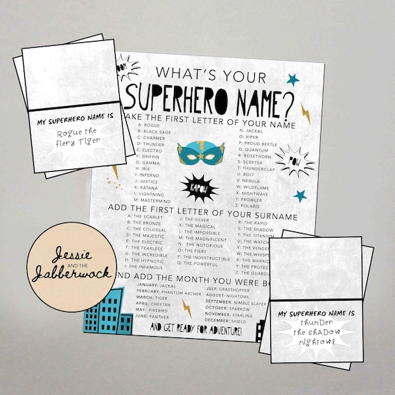 Superhero Party Sign Whats Your Superhero Name Sign 