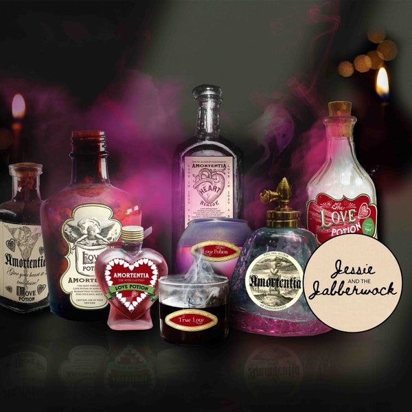 Etiquetas de botellas de poción de amor / Paquete de 20 etiquetas / Boticario / Etiquetas del Día de San Valentín / Pegatinas / Imprimibles de descarga instantánea
