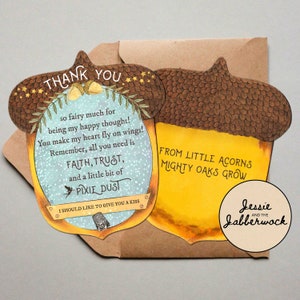 Eichel Neverland Dankeschön | Valentinstag Etiketten | Tags | Freund Notiz | Gastgeschenke | Baby Shower Dankeschön Karte |Instant Download