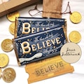 Believe Christmas Chocolate Bar Wrappers and Believe Ticket | ORIGINAL I believe in you | Magical Elf Made Stocking Filler Christmas Eve Box