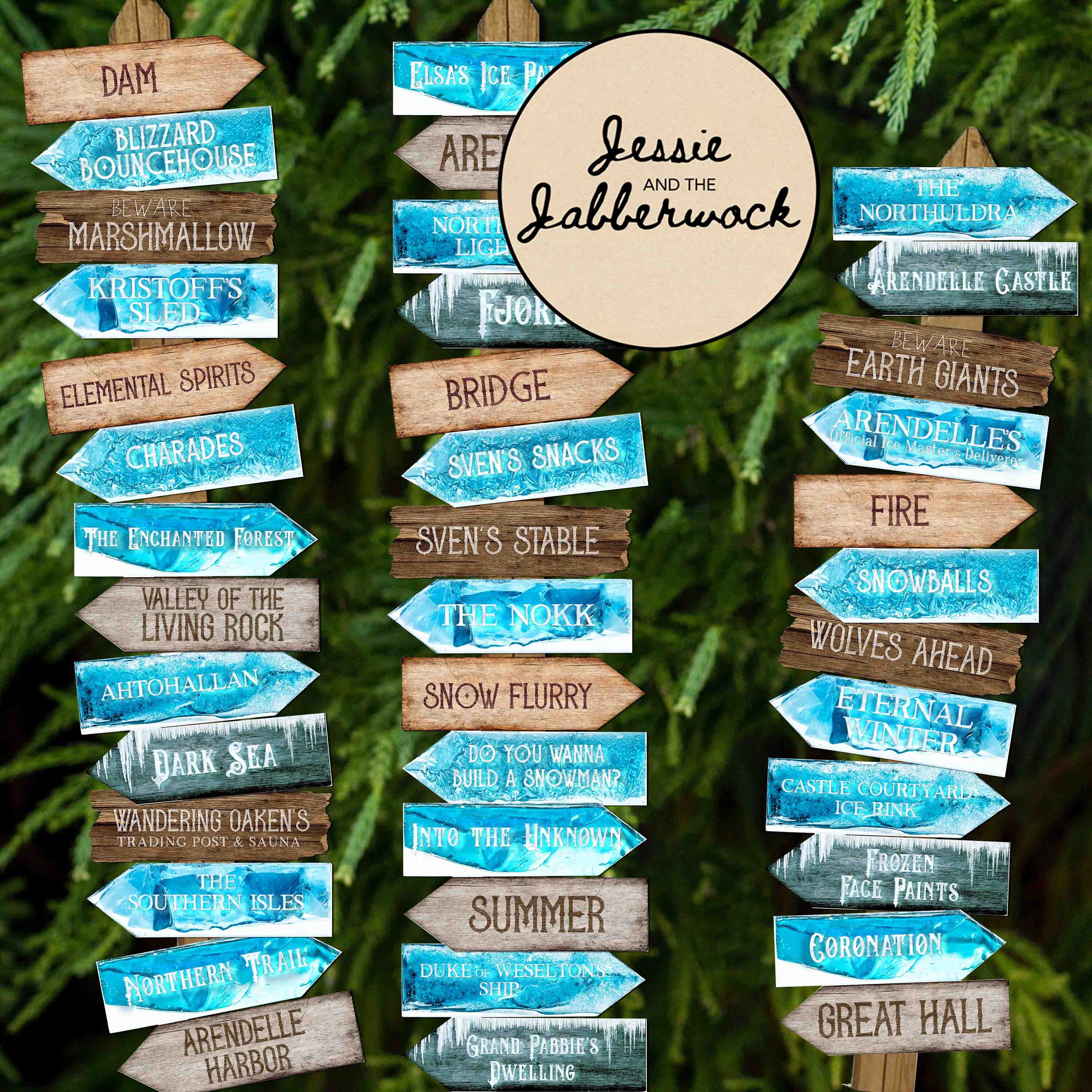 Frozen Snow Party Directional Signs Party Pack Printable | Winter ...
