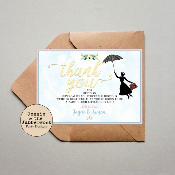 Mary poppins sale baby shower invitations