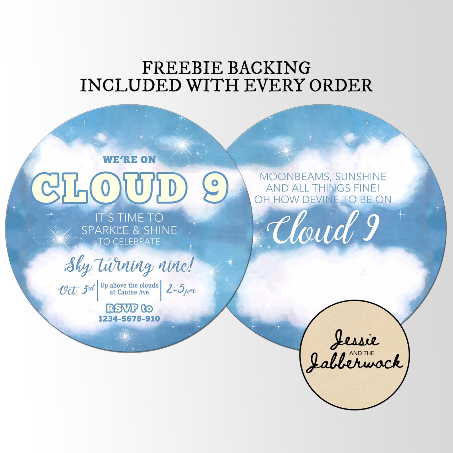 cloud-9-invitation-9th-birthday-invite-clouds-candy-floss-etsy