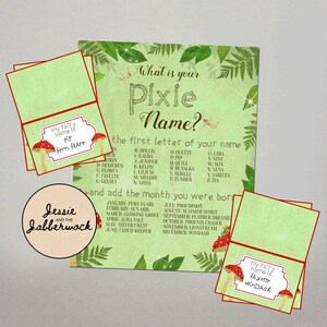 Forest Party Games | What's Your Pixie Name? Printable | Instant ...