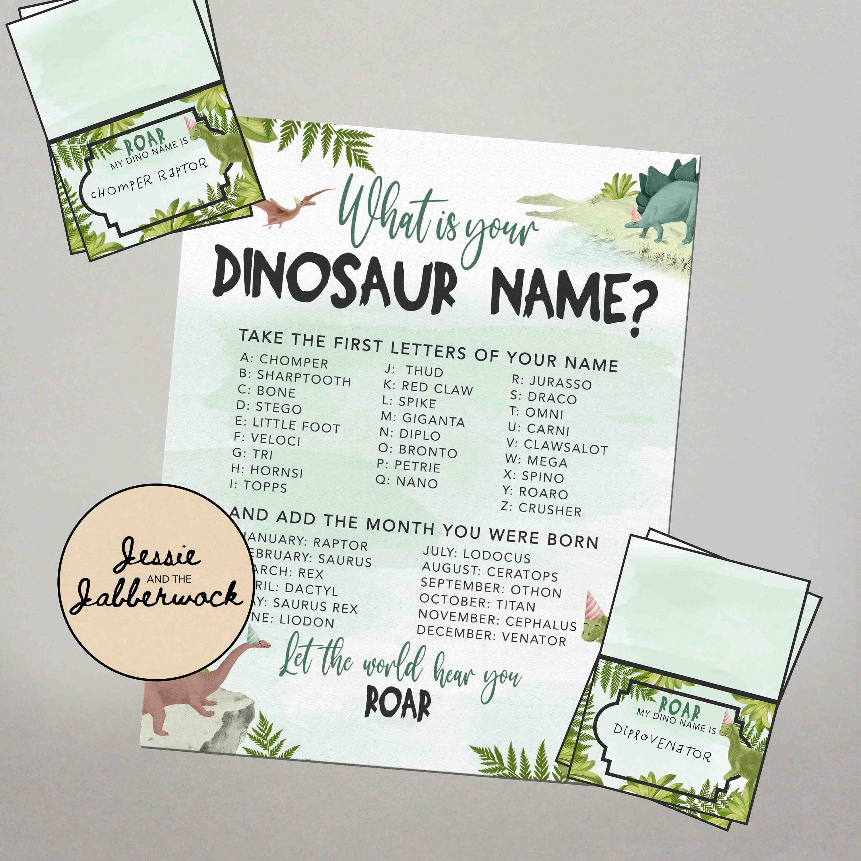 INSTANT DOWNLOAD Printable Pin the Tail on the Dinosaur 8x10 