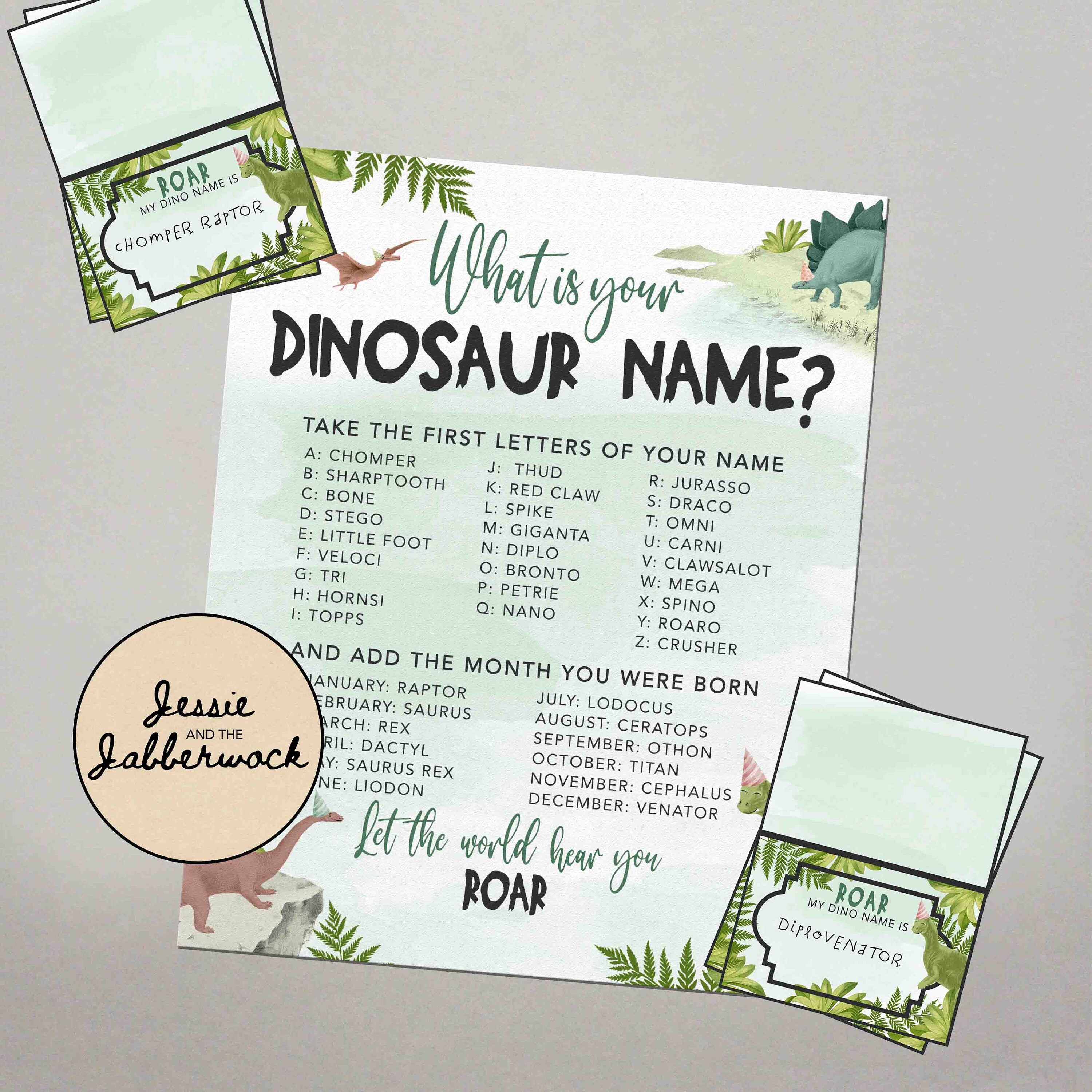 INSTANT DOWNLOAD Printable Pin the Tail on the Dinosaur 8x10 