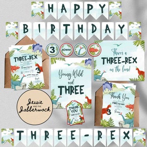 Edition Seidel Biglietto di auguri quadrato di alta qualità con busta. Birthday Billet per ragazzi ragazze bambini Dino Party (GQ266 SW024