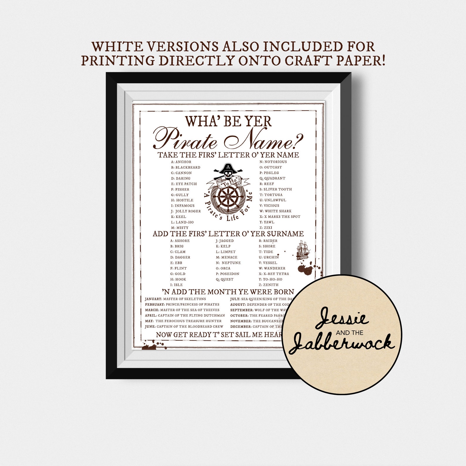 What's Your Pirate Name Printable Instant Download Party - Etsy