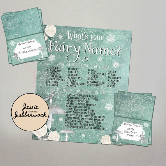 What's Your Fairy Name Printable Instant Download Party | Etsy