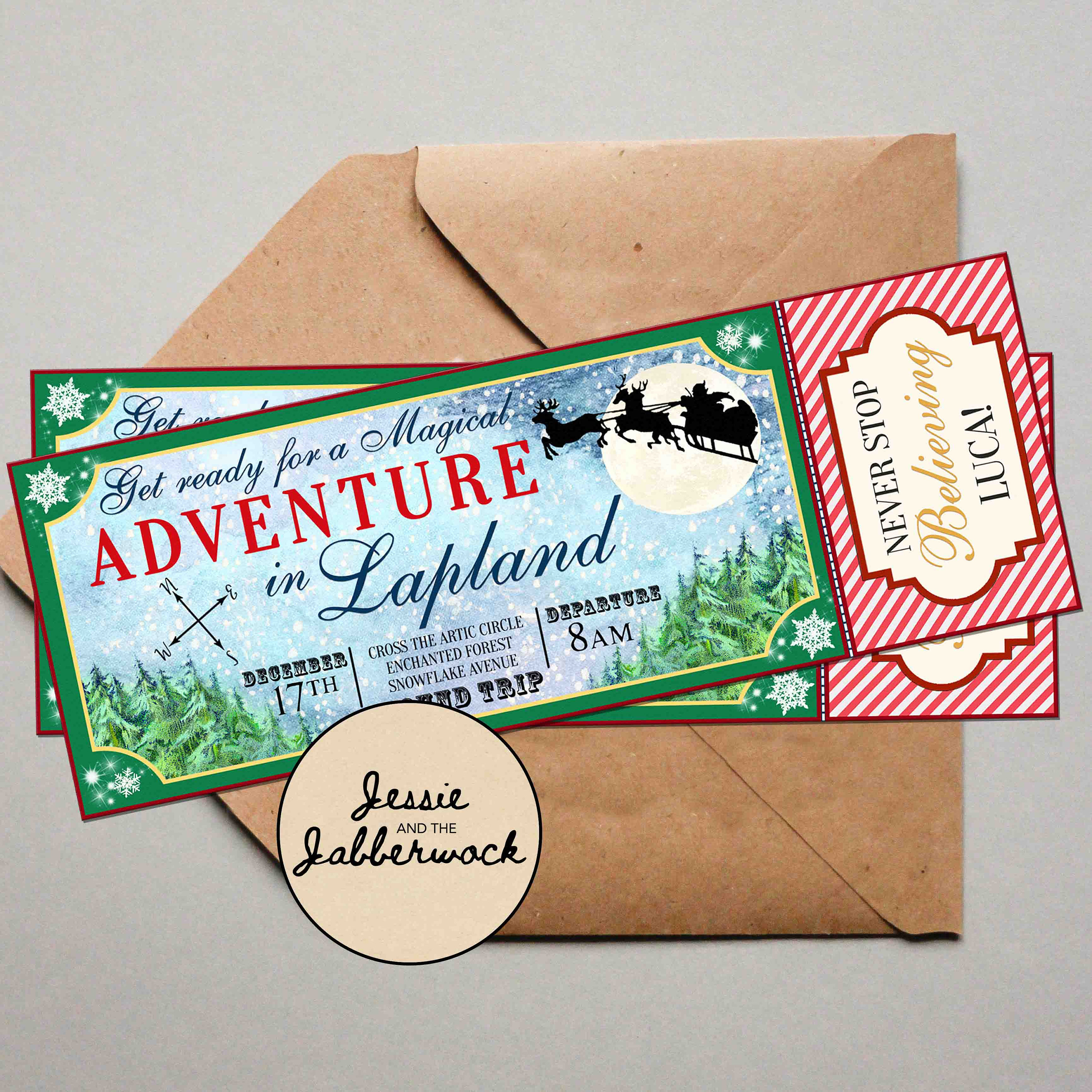 Lapland Invitation Ticket Christmas Trip Invite Winter Etsy UK