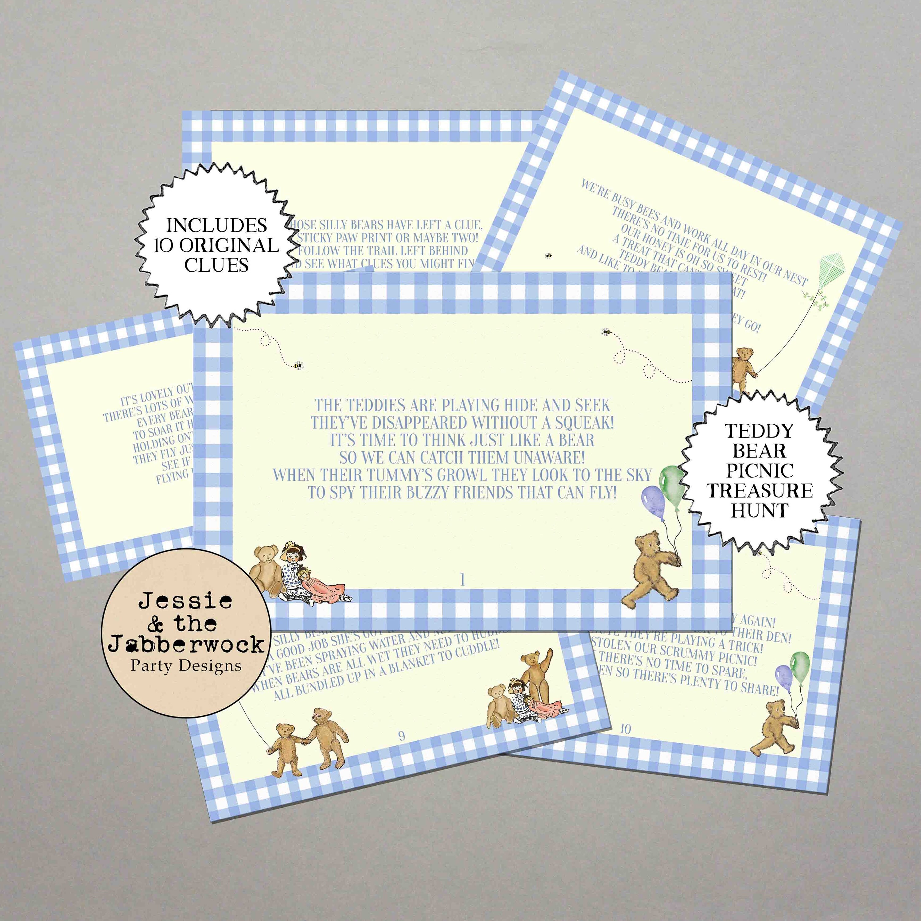 Teddy Bear Picnic Treasure Hunt Clues Scavenger Hunt Quest Etsy Australia
