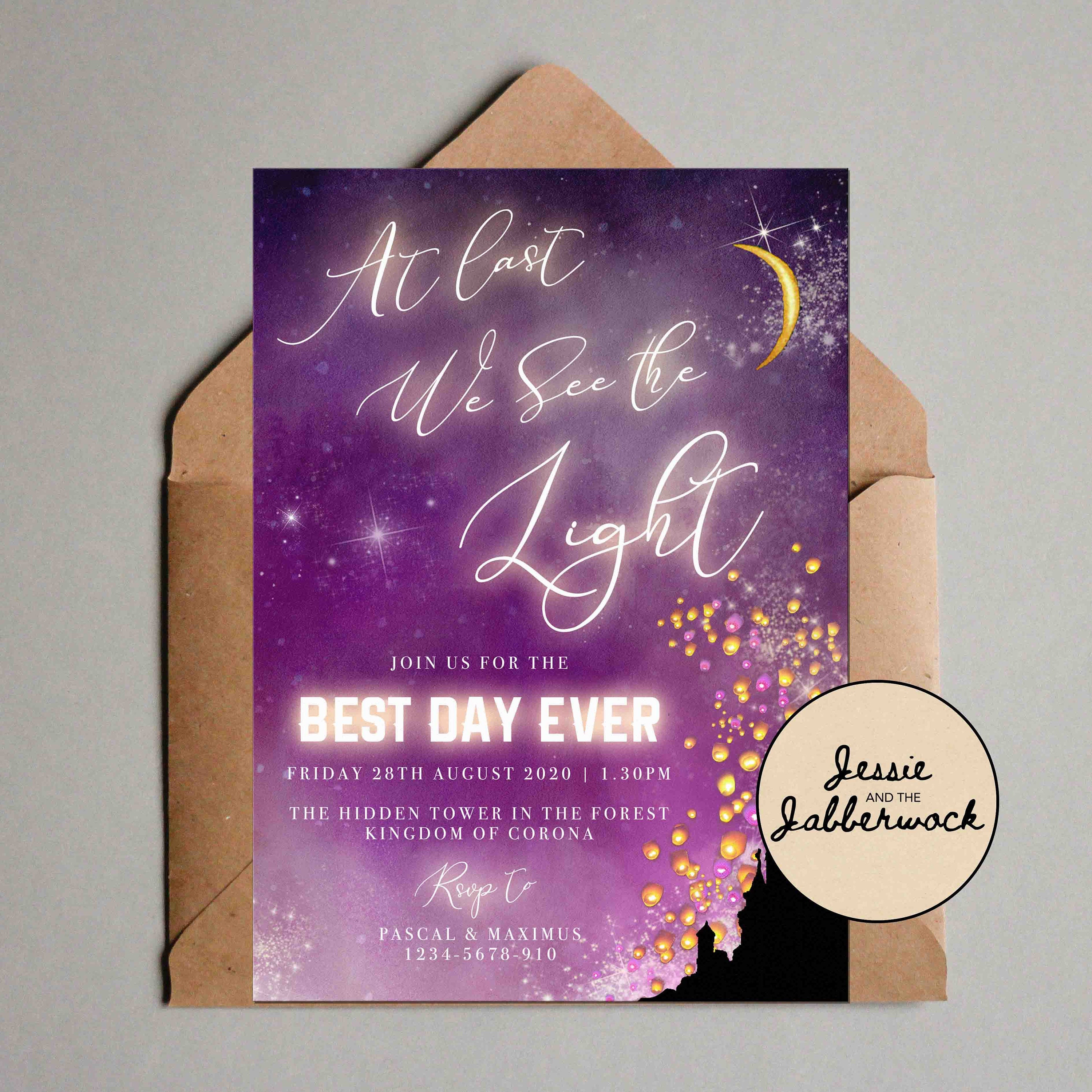 Rapunzel Invitation Sky Lantern Invite 