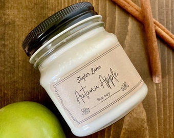 Autumn Apple Soy Candle | Fresh Apple Scented Candle - 100% Soy & Dye Free