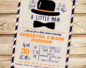Little Man Themed Baby Shower Invite (Printable DIY)