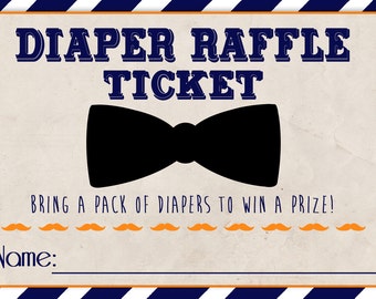 Little Man Theme Diaper Raffle Tickets (Printable DIY)