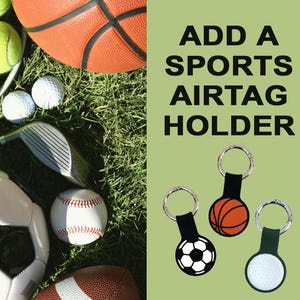 Protective Sports AirTag Keychain Holder Soccer AirTag case AirTag Stocking Stuffer Sport AirTag Keychain Baseball Soccer Basketball Hockey