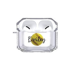 Protective Customized Sports Airpods Pro Case Softball Name Number Air pod Pro Personalized Gift for Softball Player Softball Mom Coach Gift