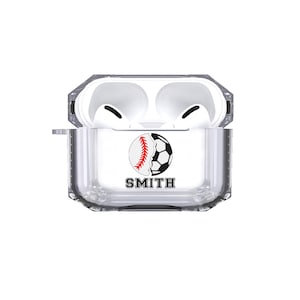 Protective Customized Sports Airpods Pro Case Sports Name Air pods Pro Case Personalized Gift for Baseball Basketball Player Coach Mom Dad