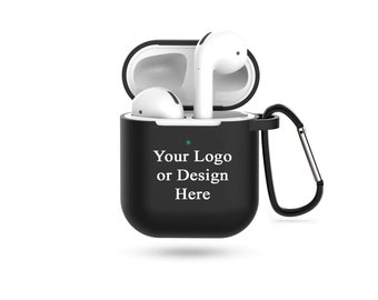 Custom Design Brand logo Airpods Case Customized Name Airpods Case Personalized Gift Air Pod case Cute Clear case with Keychain Clip