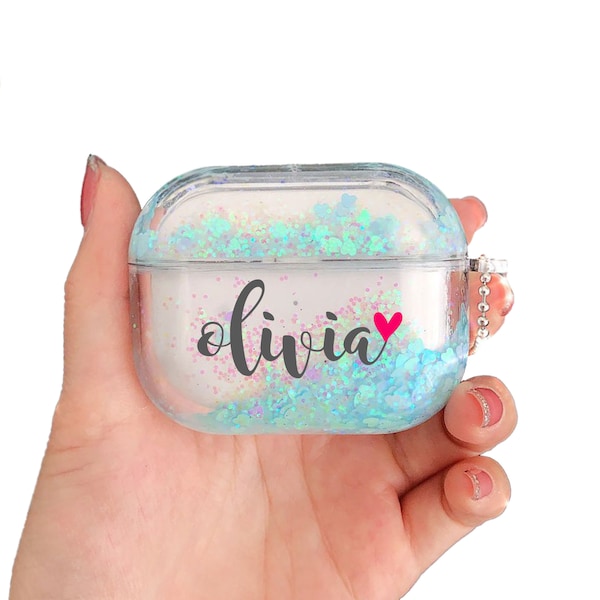 Air pod Pro Case Customized Name Personalized Airpods Glitter Case Personalized Gift Glitter Airpod case Cute Air pod case cover Bling case