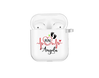 Labor and Delivery RN Airpods Case Nurse Customized Gift for L&D RN Airpods 1,2,3 Case Personalized Gift Air pod Pro case clear AirPods case