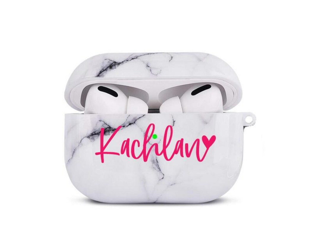 AirPod Pro Case Customized Name White Marble Airpods Pro Case