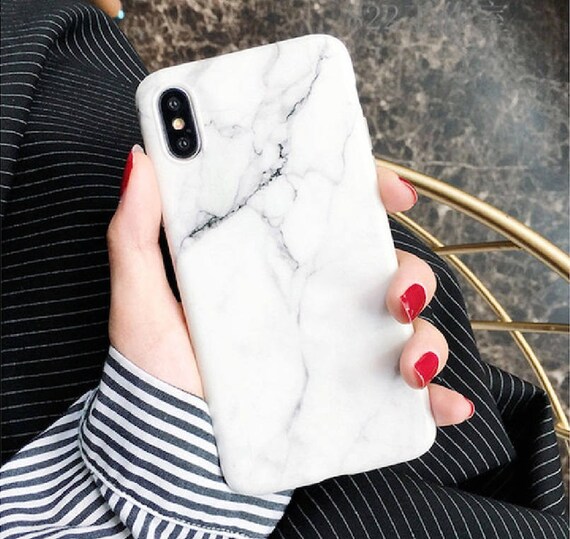 White Marble Case Iphone Xr Case Clear Iphone 10 Case Marble Etsy