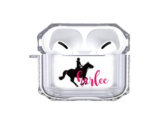Protective Customized Sports Airpods Pro Case Equestrian Horseback Riding Name Airpod Pro Case Personalized Gift for Horse Rider Lover Coach