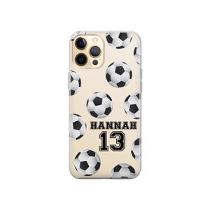 CLEAR Personalize Soccer iPhone case.Custom Soccer case.iPhone X.iPhone XR case.iPhone 8 case.iPhone 11 Personalize Soccer case for Samsung