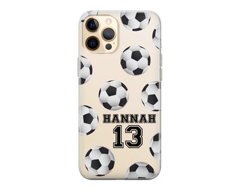 CLEAR Personalize Soccer iPhone case.Custom Soccer case.iPhone X.iPhone XR case.iPhone 8 case.iPhone 11 Personalize Soccer case for Samsung