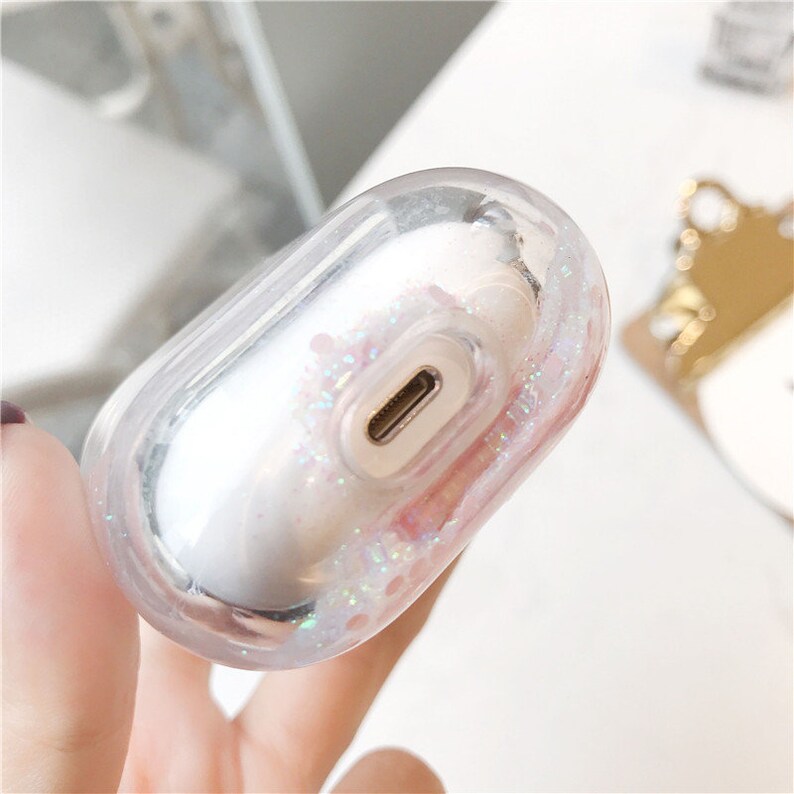 Air pod Case Customized Name Personalized Airpods Pink Glitter Case Personalized Gift Glitter Airpod case Cute Air pod case cover Bling case